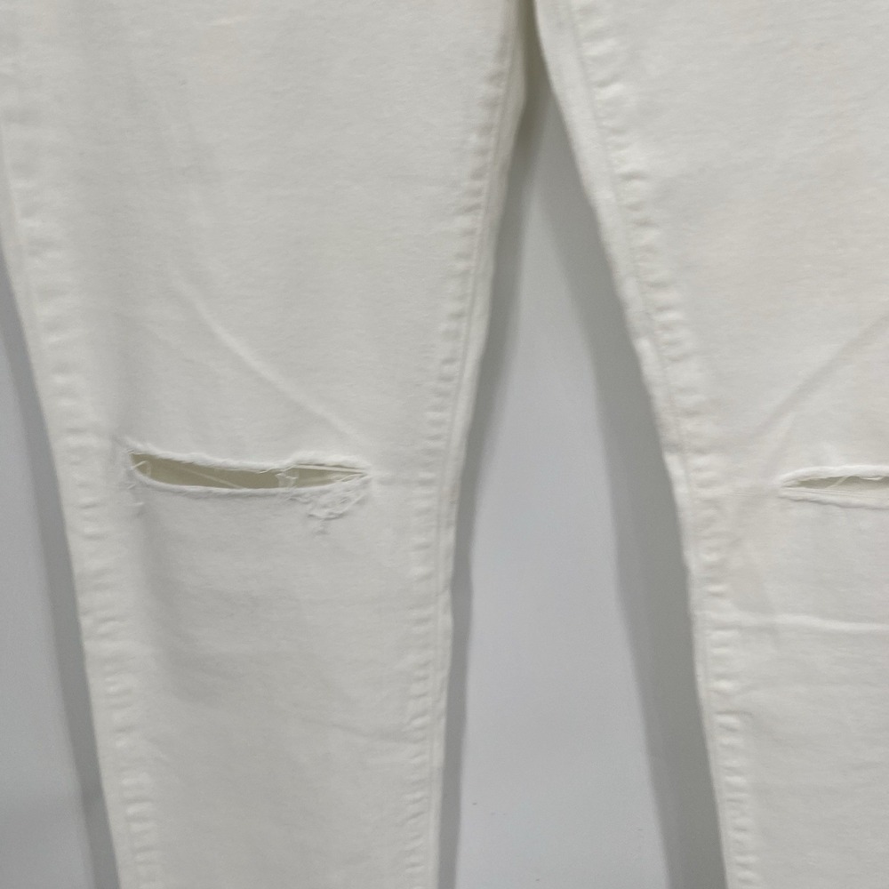 Paige High Rise Straight Leg Jeans Distressed White Denim Size 31 - Picture 3 of 8